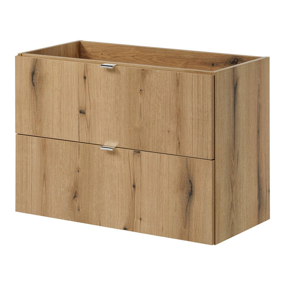 Mobile Pensile Sottolavabo Newport con Lavabo Ovale Nero 80x71x40 cm - Effetto Rovere/Nero [en.casa]
