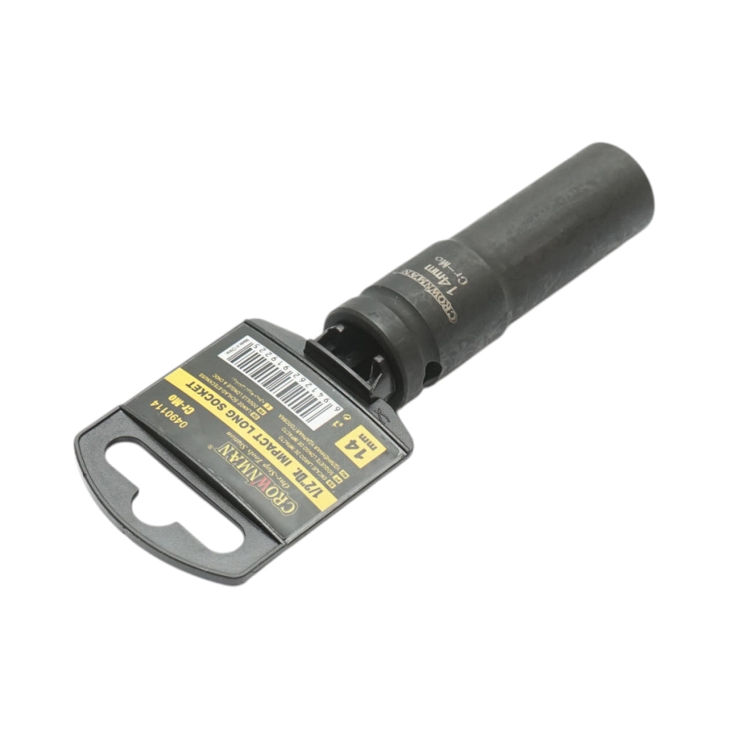 Chiave a bussola a impatto Crownman da 14 mm, quadrata in acciaio Cr-Mo da 1/2".