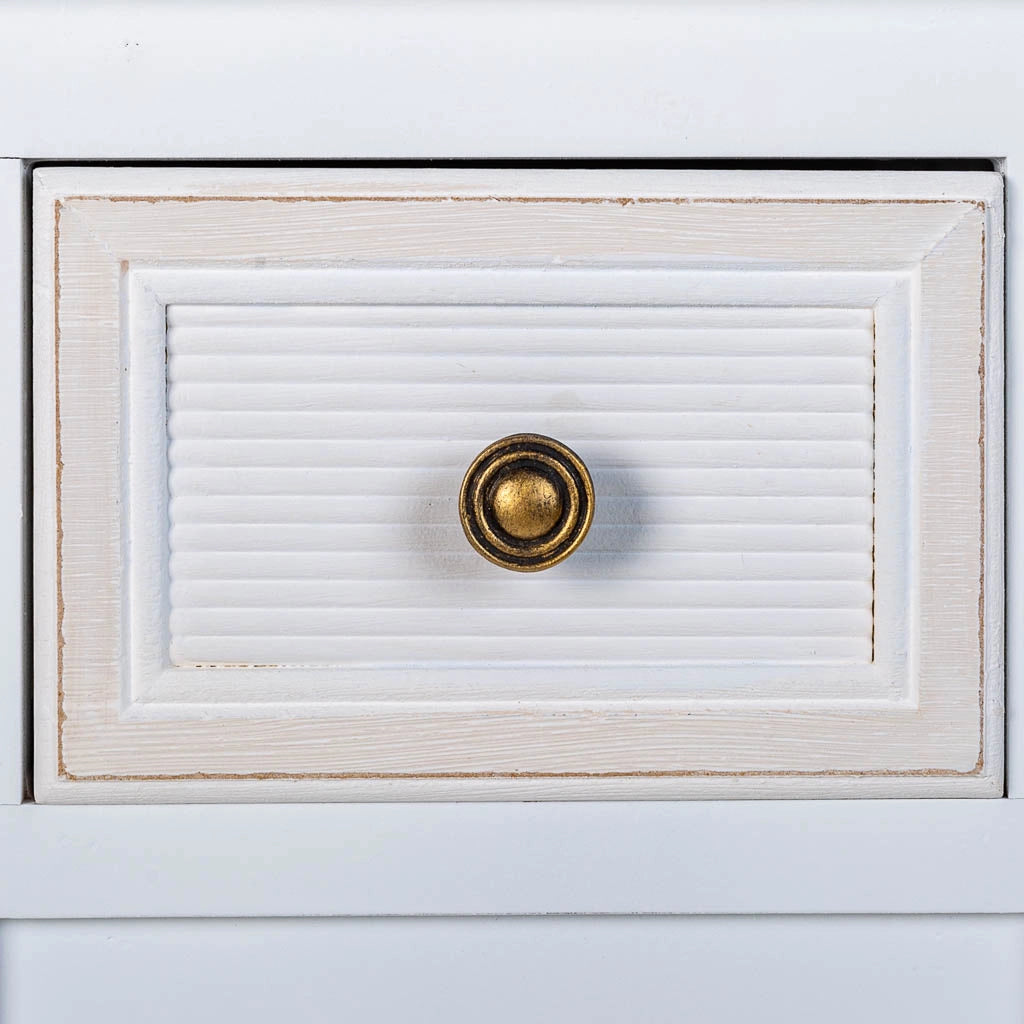 Comodino in legno bianco 33 x 26,5 x 72,5