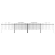 Recinzione da Giardino con Punta a Lancia in Acciaio 671x150 cm Nero 277733