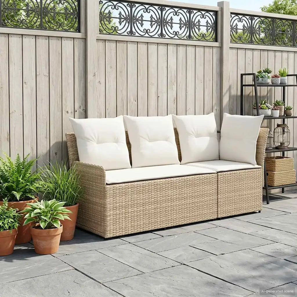 Sofa da giardino-Divano con braccioli da giardino con divano angolare 2 Pezzo 156156