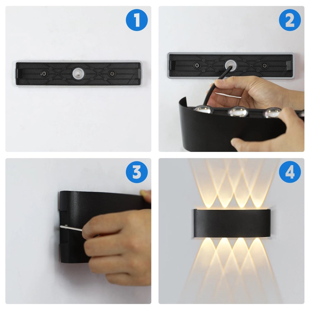 ZMH Moderna lampada da parete LED per esterni con luce su e giù lampada da parete per esterni camera da letto corridoio