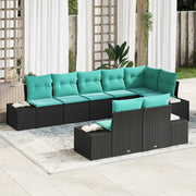 Set Divano da Giardino 8 pz Nero polyrattan 3347116