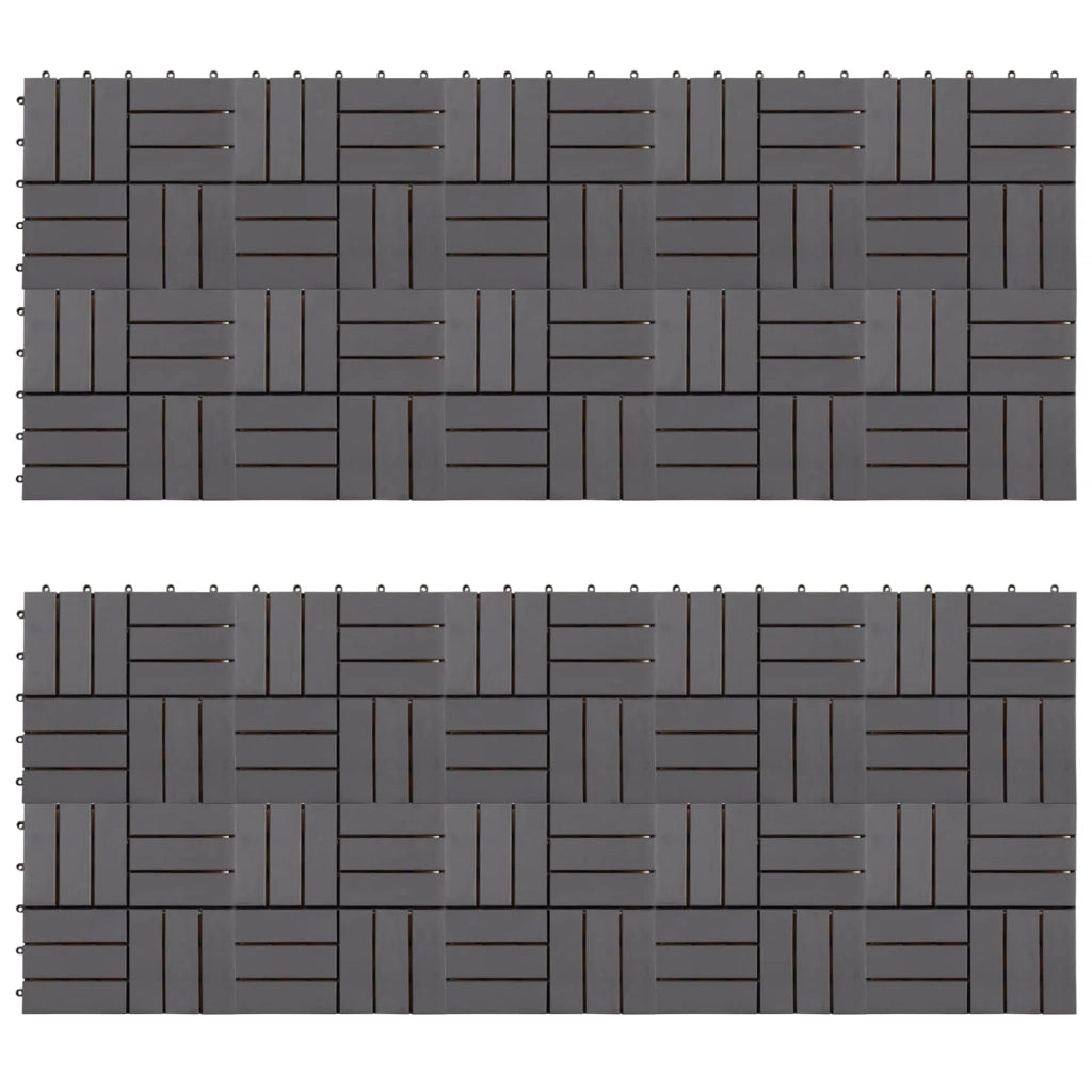 Piastrella per Decking 20 pcs Grigio 30 x 30 cm Legno di Acacia 3444847