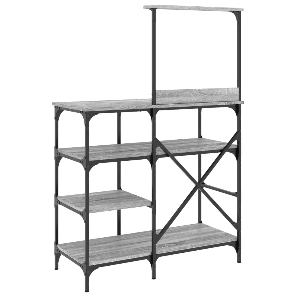 Mobile Cucina Grigio Sonoma 90x40x132 cm Multistrato e Metallo 845419