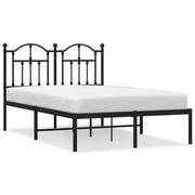 Letto matrimoniale | Letto per adulti | Giroletto con Testiera in Metallo Nero 120x200 cm