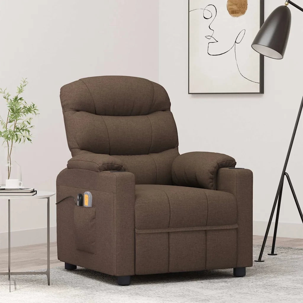 Divano Sedia-Poltrona Massaggiante Elettrica Marrone in Tessuto 993693