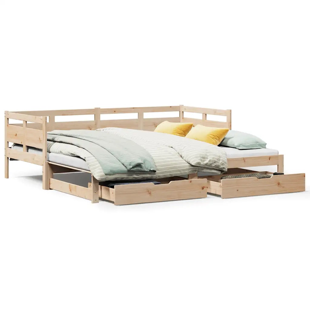 Divano Letto Estraibile con Cassetti senza Materasso 80x200 cm