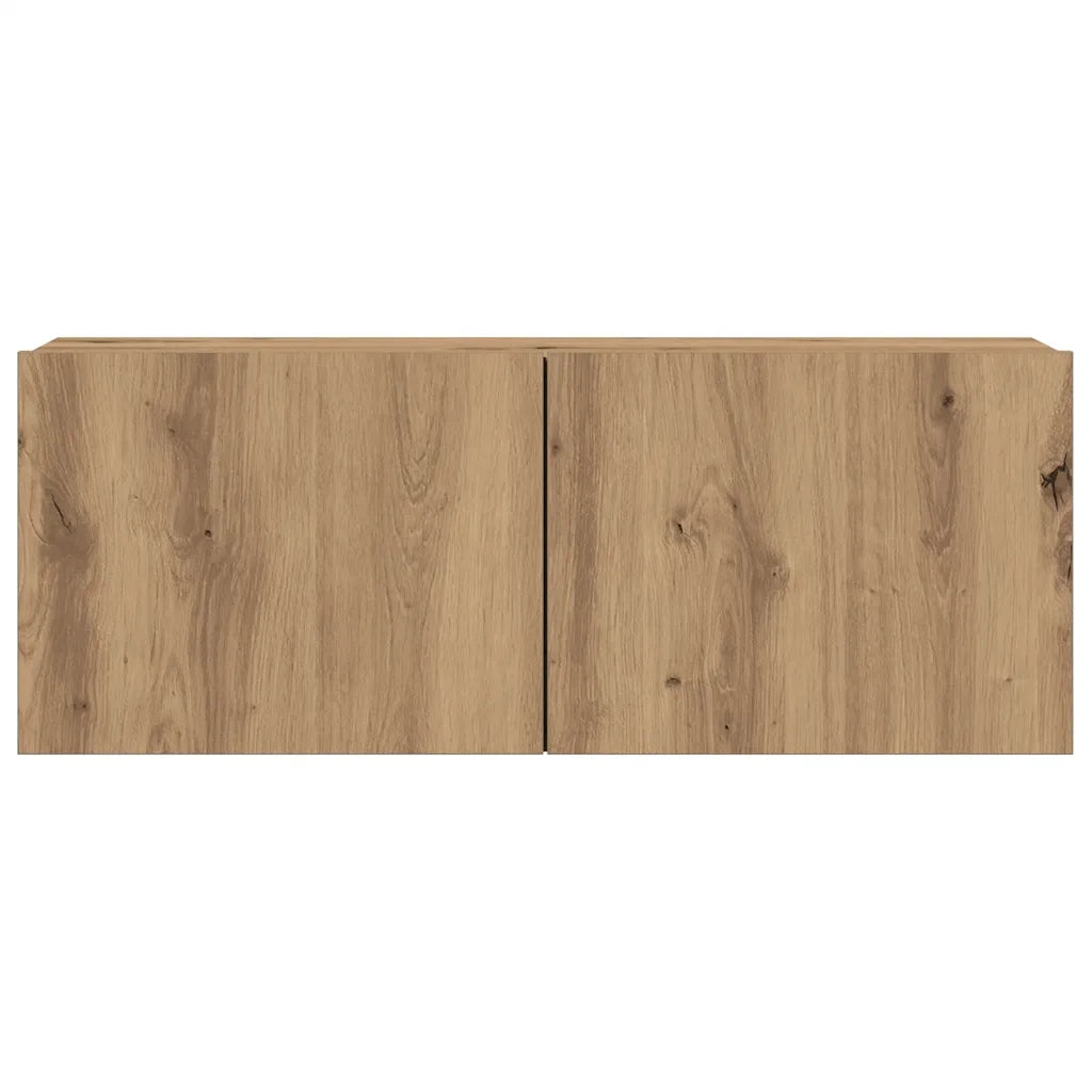 Set Mobile TV 7 pz | Armadietto TV | Mobile Porta TV Montato a Parete Rovere in Legno Multistrato