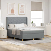 Letto a molle con materasso Grigio chiaro 160 x 200 cm Tessuto