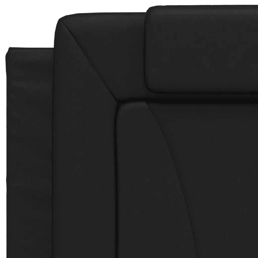 Letto singolo | Letto per adulti | Letto Viana con Materasso Nero 90x190 cm in Similpelle