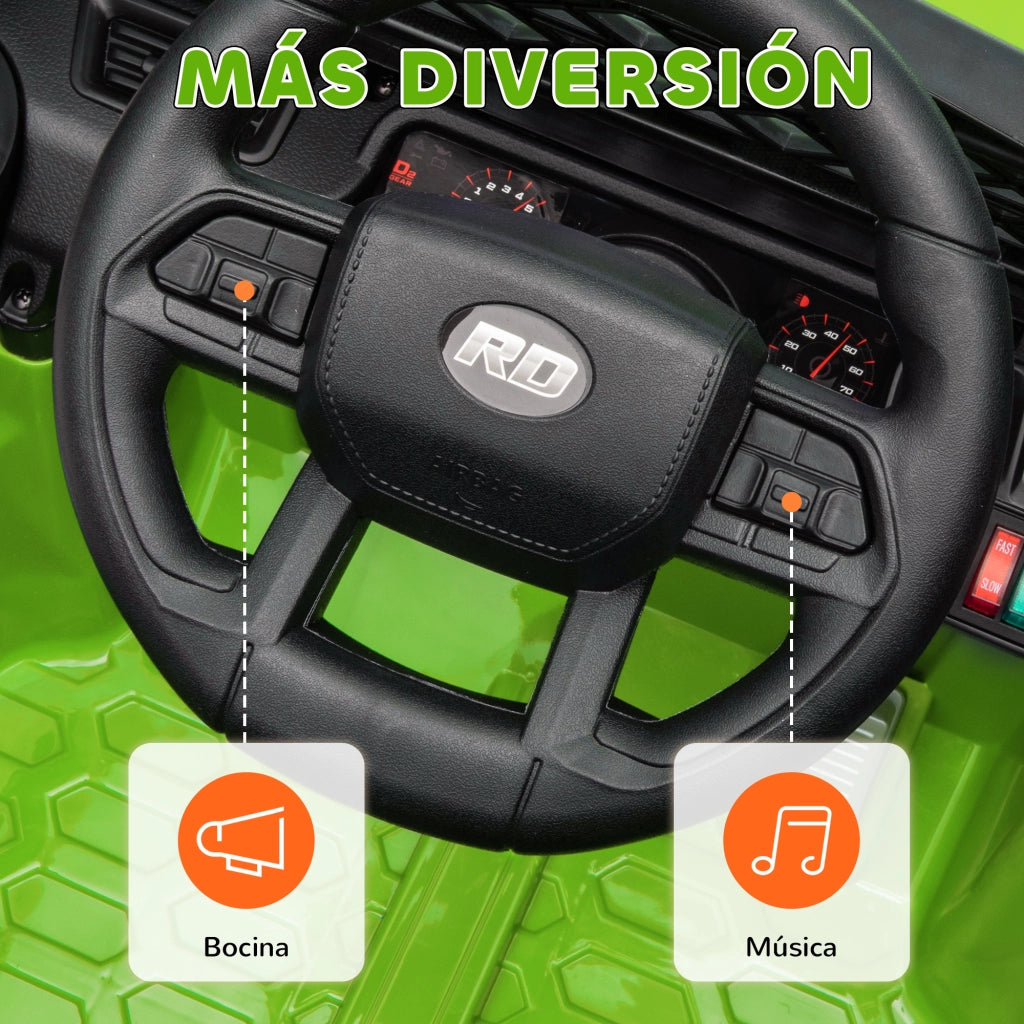 Automobile Elettrica per Bambini ¨C zephmum ¨C Verde, Telecomando, Batteria 12V