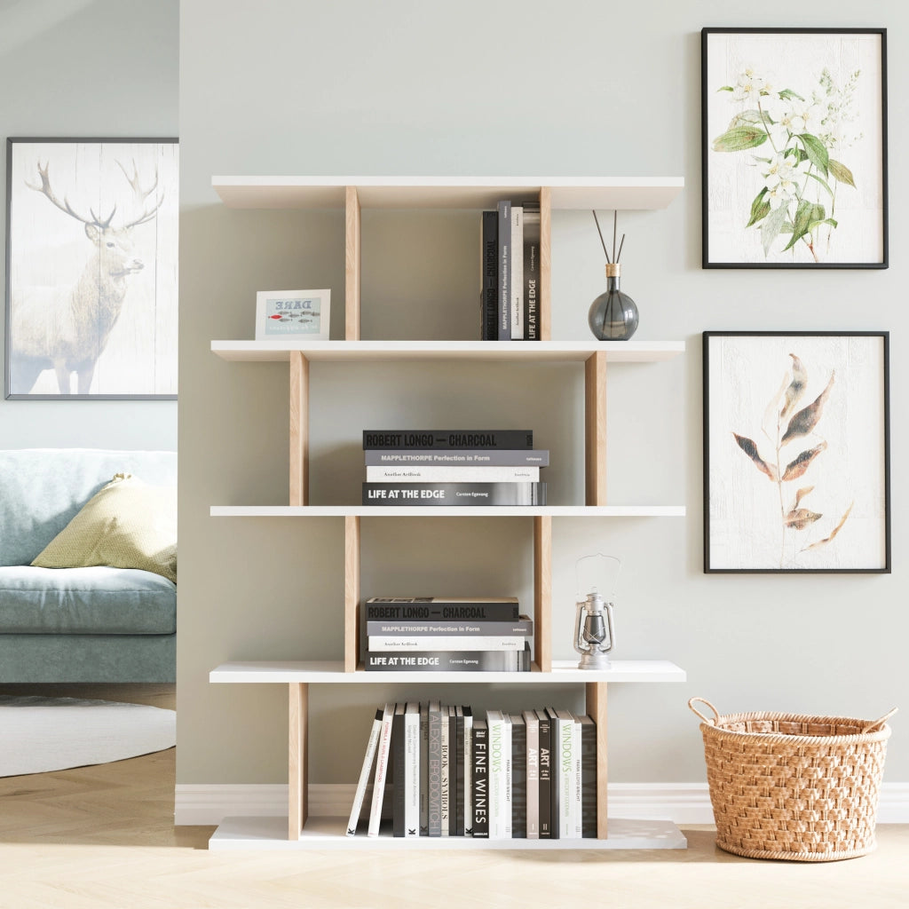 Libreria in legno "Harmon" - 90 x 25 x 127 cm - Bianco