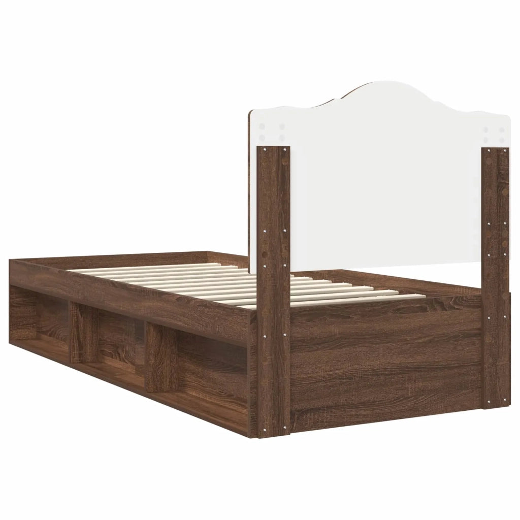 Letto singolo | Letto per adulti | Struttura del letto Rovere Marrone 90 x 200 cm Pino massello