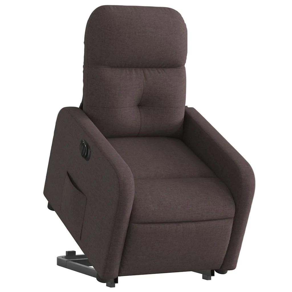 Poltrona | Sedia Relax Alzapersona Reclinante Elettrica Marrone Scuro Tessuto
