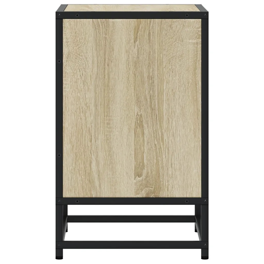Comodini 2pz Rovere Sonoma 40x31x50cm Legno Multistrato Metallo 848702