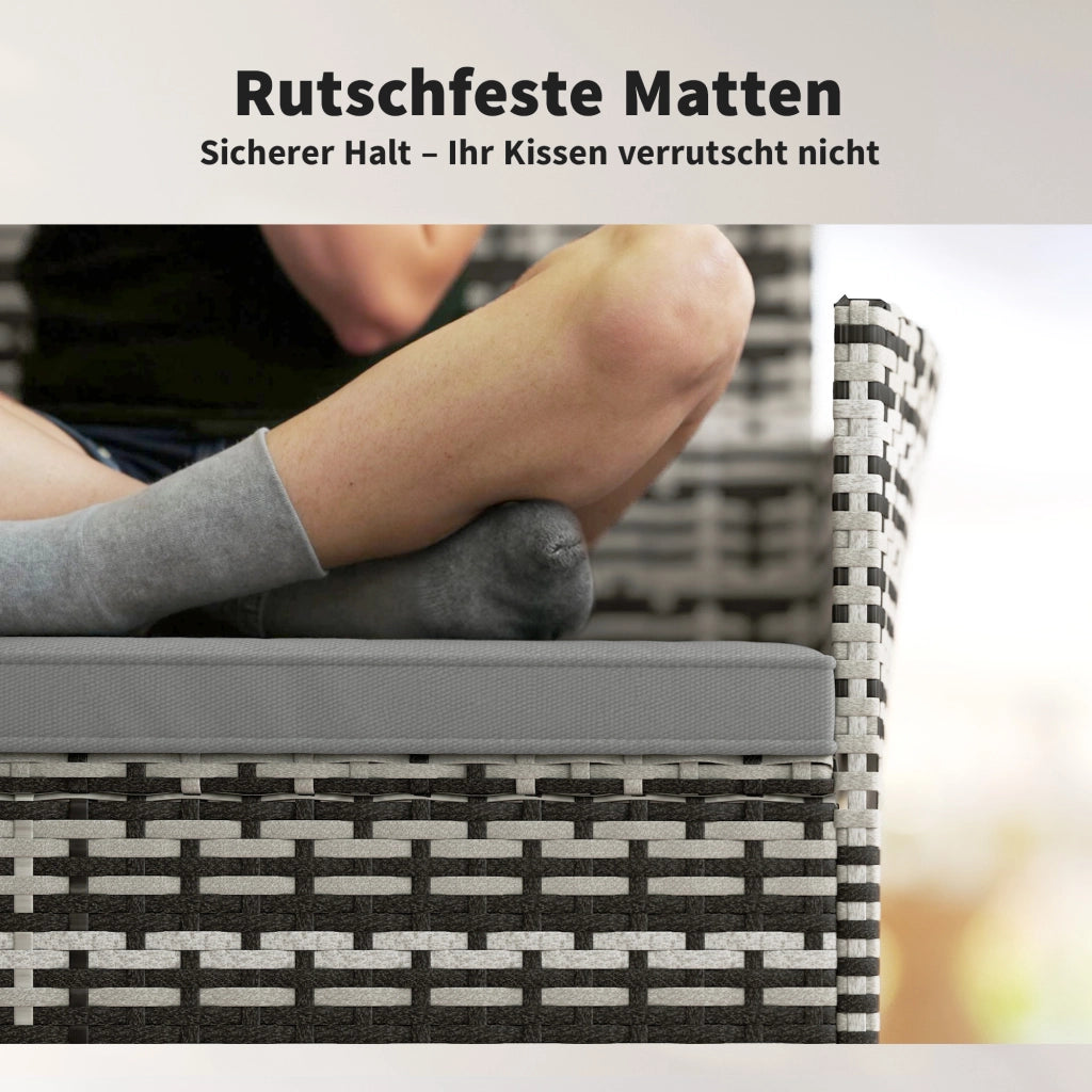 Divano 2 posti da giardino in polyrattan ¨C Xylo ¨C grigio chiaro con cuscini