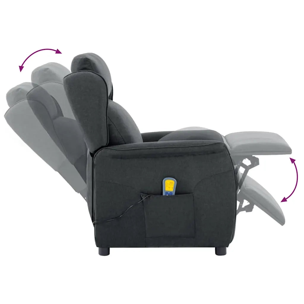 Poltrona | Sedia da massaggio Grigio scuro 93.5 x 67.5 x 101.5 cm Tessuto