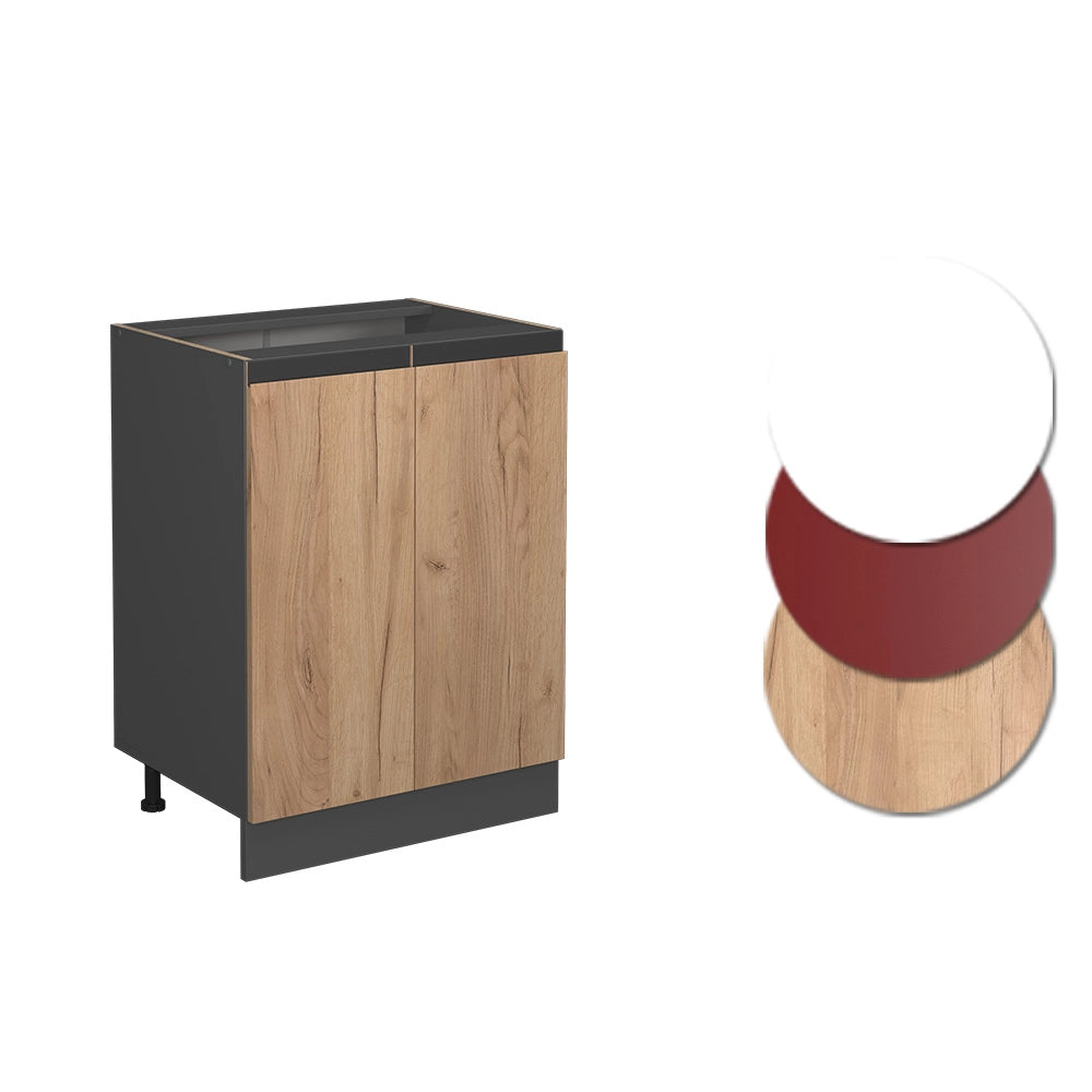 Vicco Mobiletto base cucina Quercia dorata 60 cm , PL Antracite
