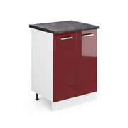 Mobiletto base cucina R-Line Rosso lucido/Bianco 60 cm, PL Antracite Vicco