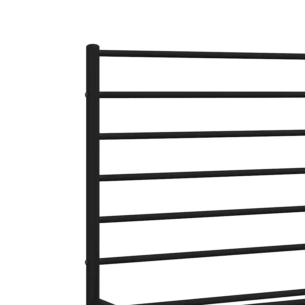 Letto matrimoniale | Letto per adulti | Giroletto con Testiera e Pediera Metallo Nero 140x190 cm