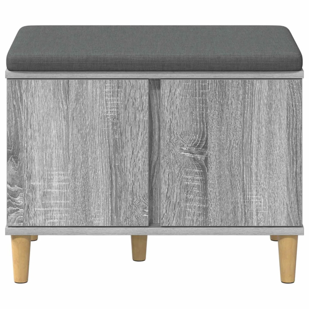 Panca per ingresso con cuscino-Sgabello-Panca da Corridoio Grigio Sonoma 60 x 38 x 46 cm 156264