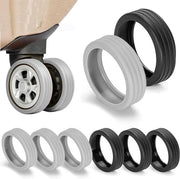 Set di coprimozzi in silicone - 8 pezzi per coprimozzi di ruote di valigetta (Nero/Grigio)
