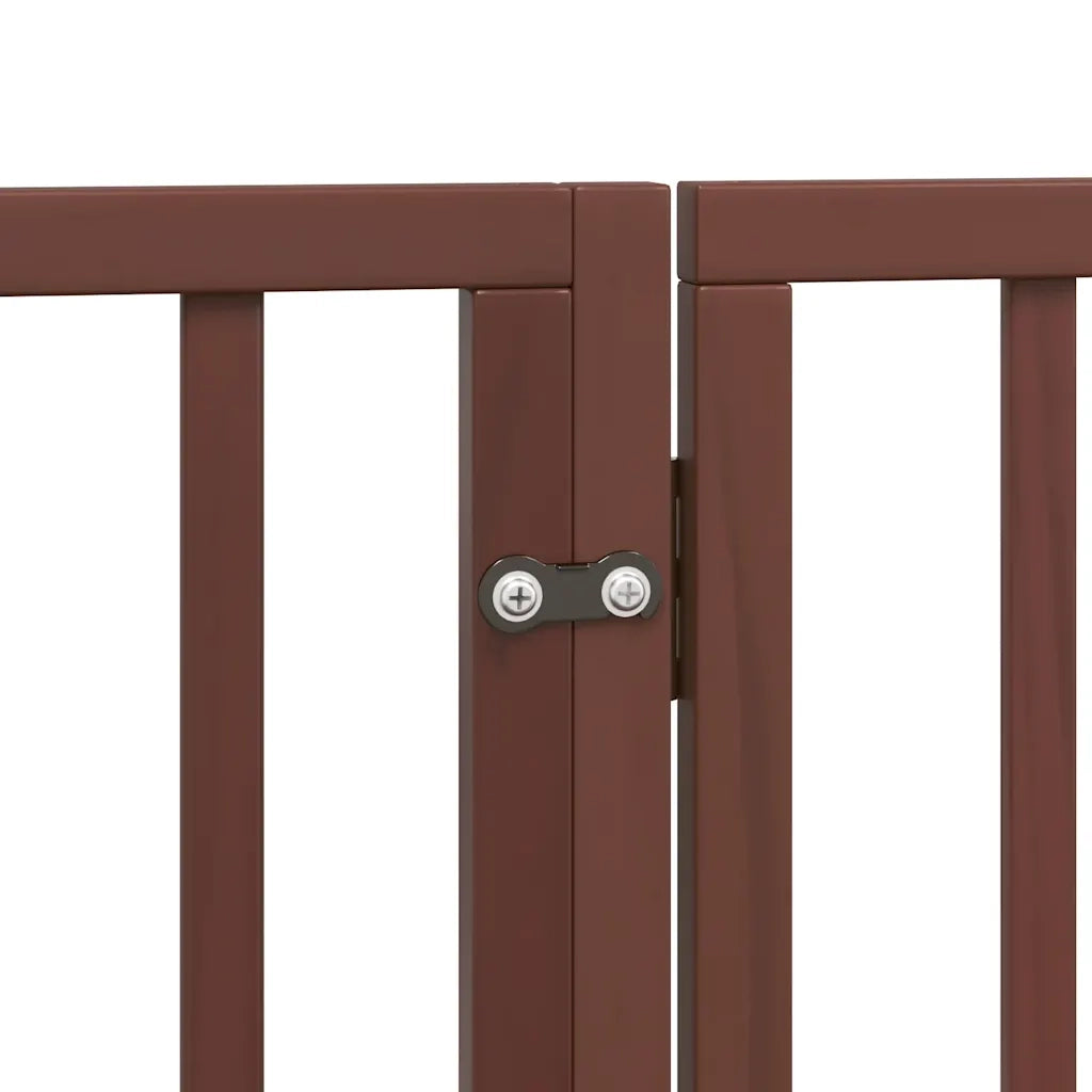 Cancello Cani Porta Pieghevole Marrone 12 Pannelli 600cm Pioppo 3155551