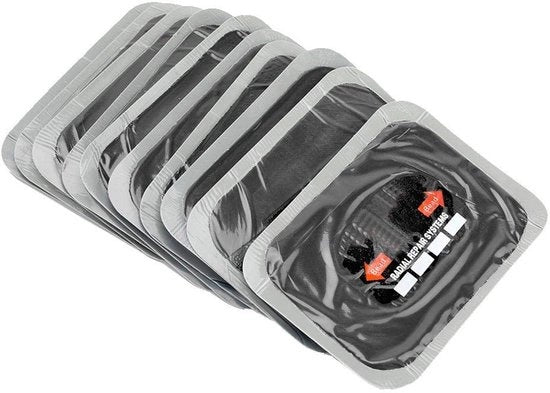 Pannelli di riparazione universali 10 pezzi - 80 x 120 mm - Gomma naturale - Riparazione delle gomme per auto e motocicletta - Riparazione efficace - Adatto per auto e motocicletta