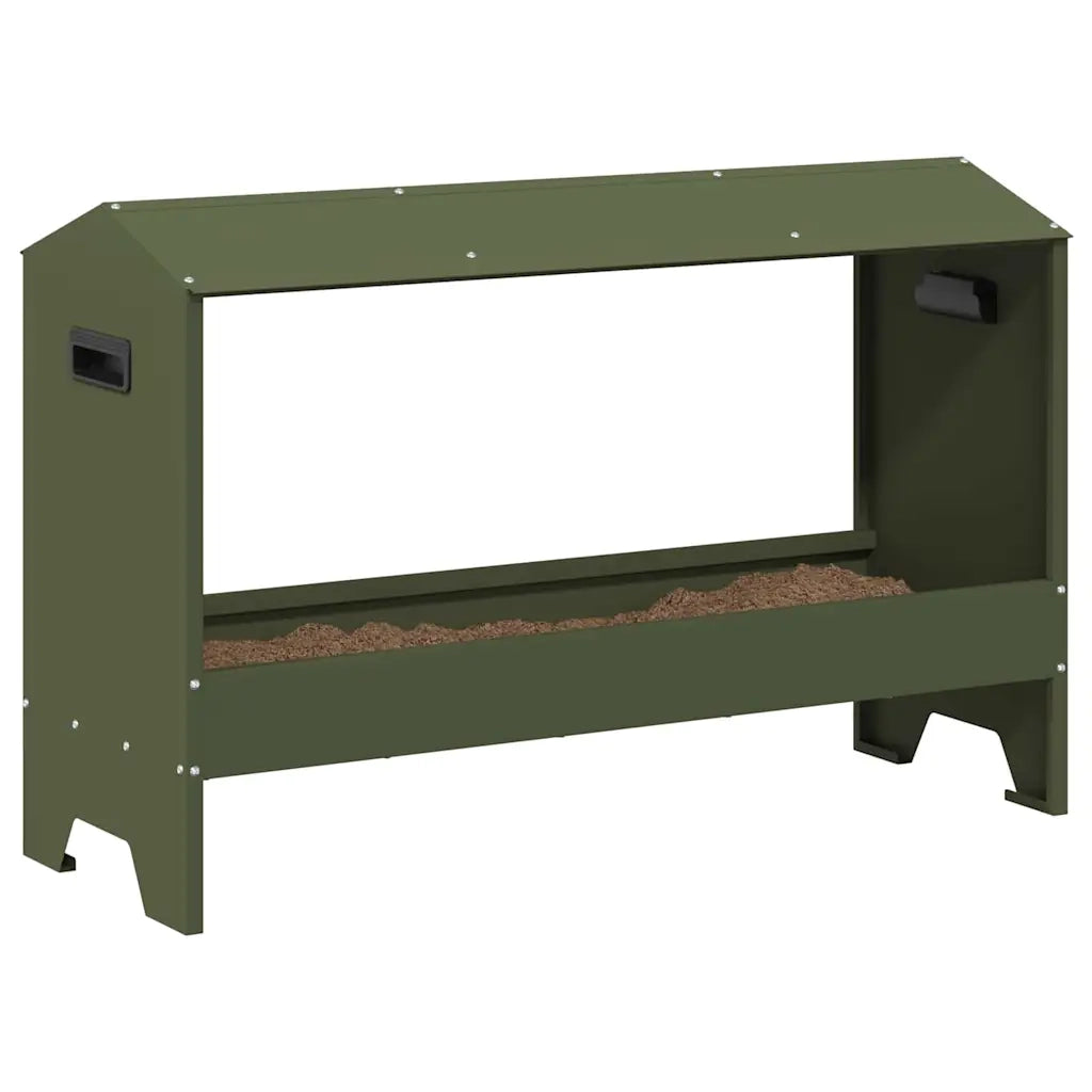 Mangiatoia per polli Verde oliva 81 x 32 x 53,5 cm 874619