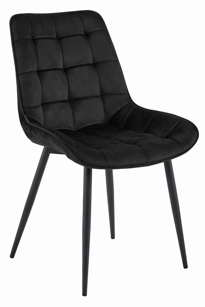 Sedia VALORA BERA - Design moderno in velluto nero x 3