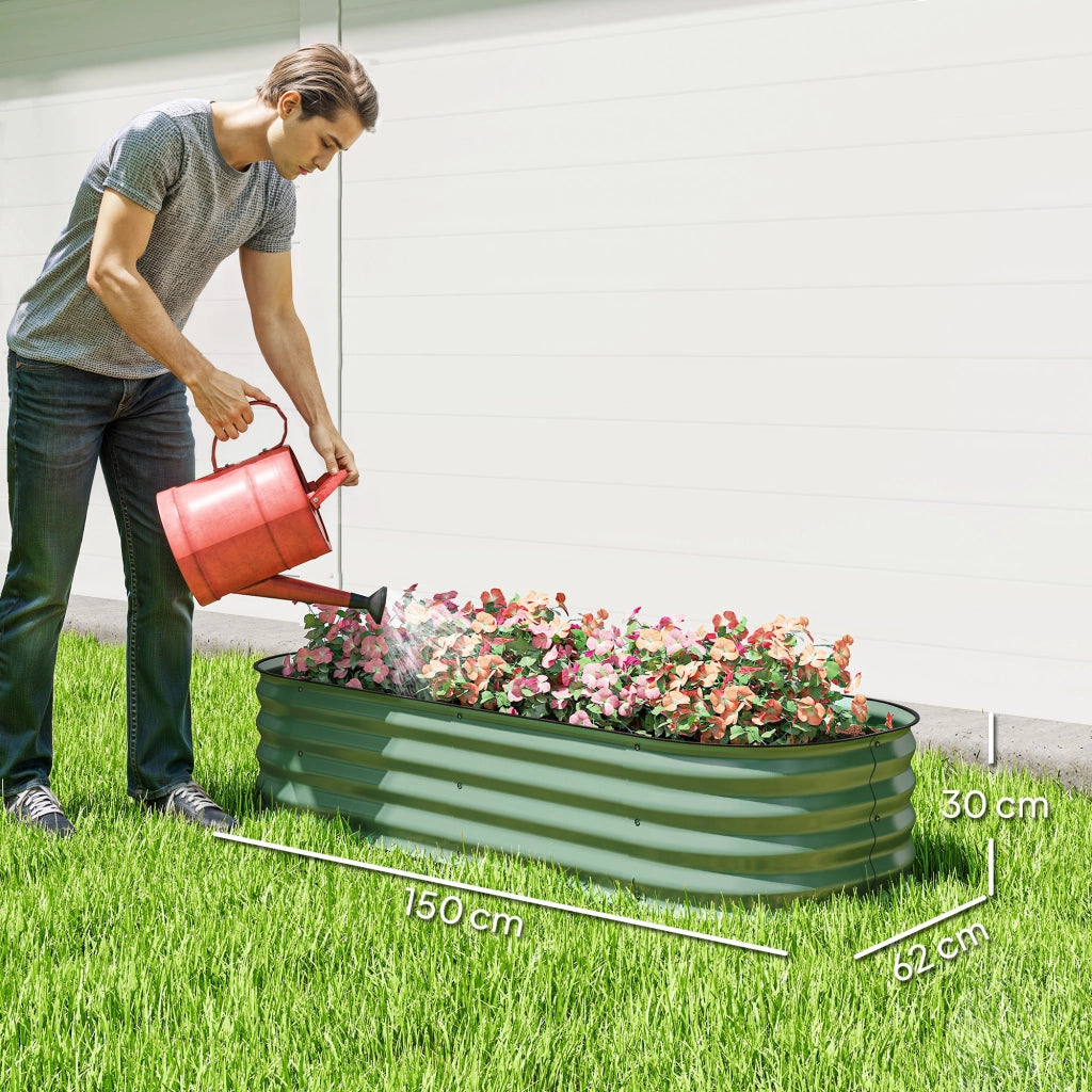 Fioriera rialzata modulare giardino ¨C Xylo ¨C acciaio verde 150x62x30 cm