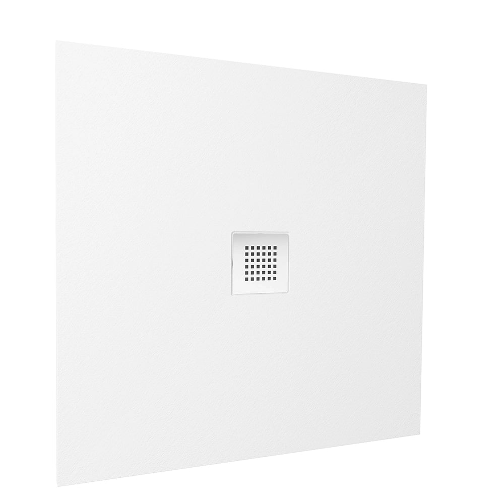 Piatto doccia 90x90cm in marmoresina bianco effetto pietra | Kos