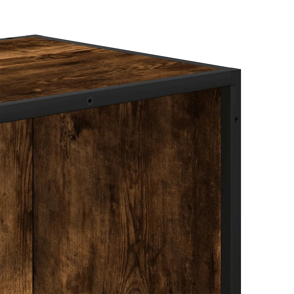 Libreria-Scaffale per Libri-Mobile di Stoccaggio Rovere Fumo 40x35x76 cm in Legno Multistrato