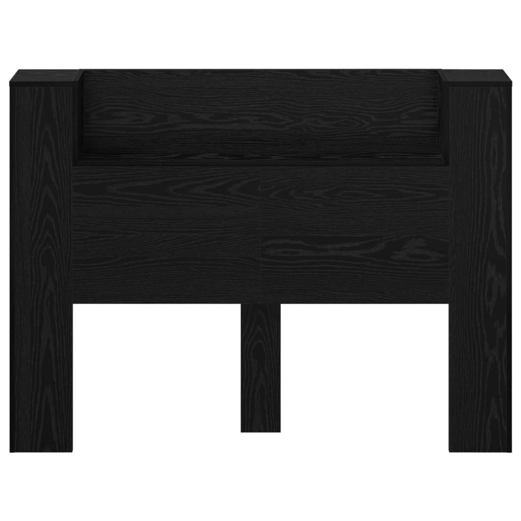 Testata con Mobile e LED Rovere Nero 140 x 16,5 x 103,5 cm 8006567
