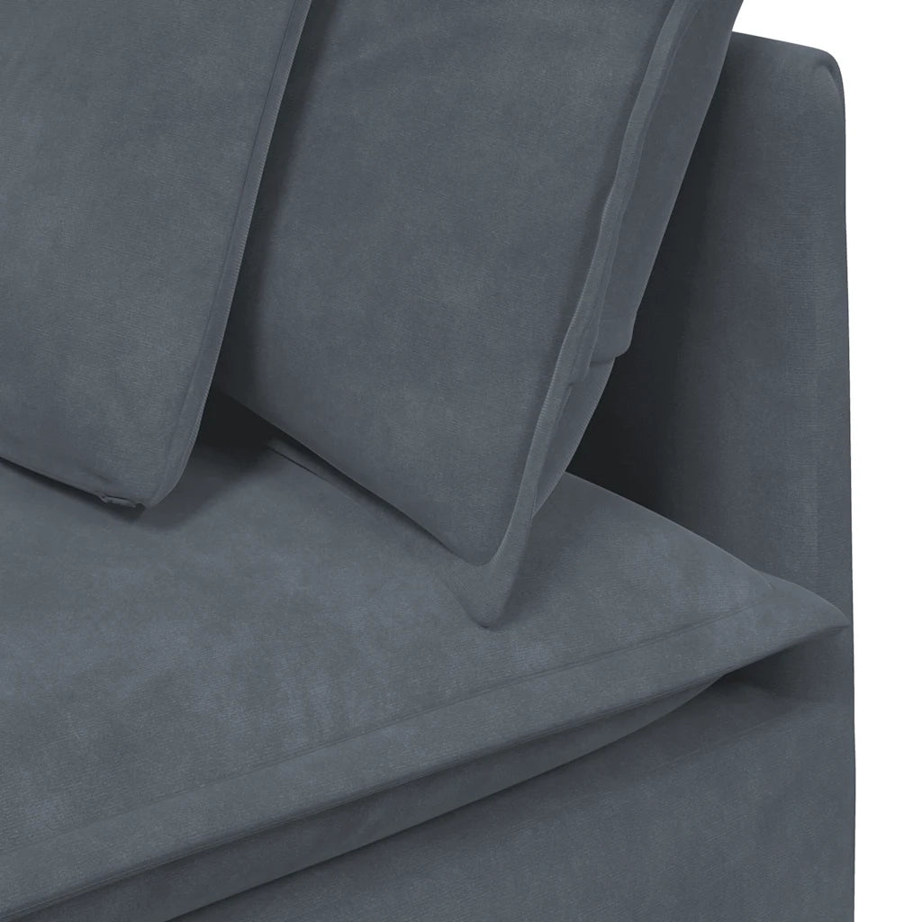 Divano Modulare con Cuscini in Velluto Grigio Scuro 3321329