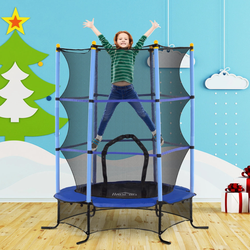 Trampolino per Bambini ¨C Minimal ¨C ?163 cm Blu con Rete di Sicurezza e Telaio in Acciaio 50 kg
