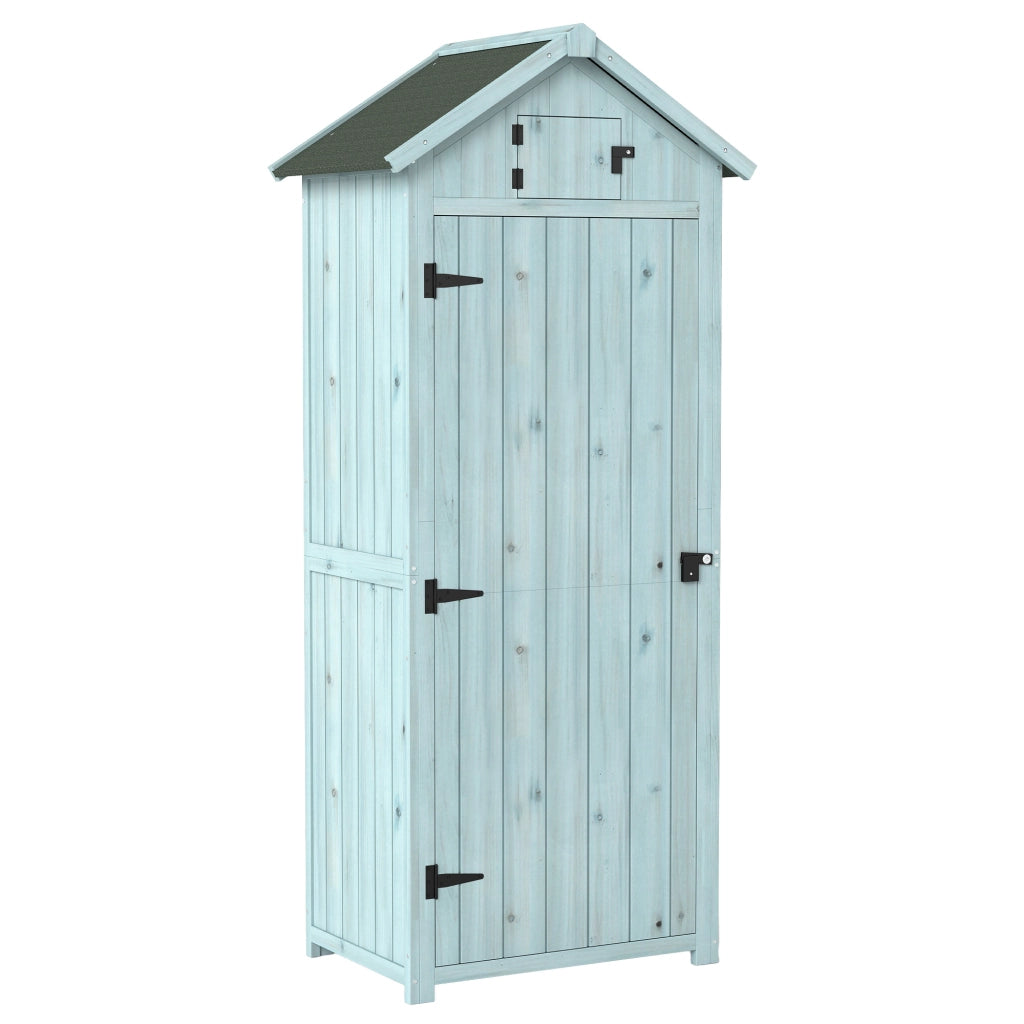 Armadio da giardino esterno ¨C Xylo ¨C legno massello sapin trattato blu 77x54x179cm