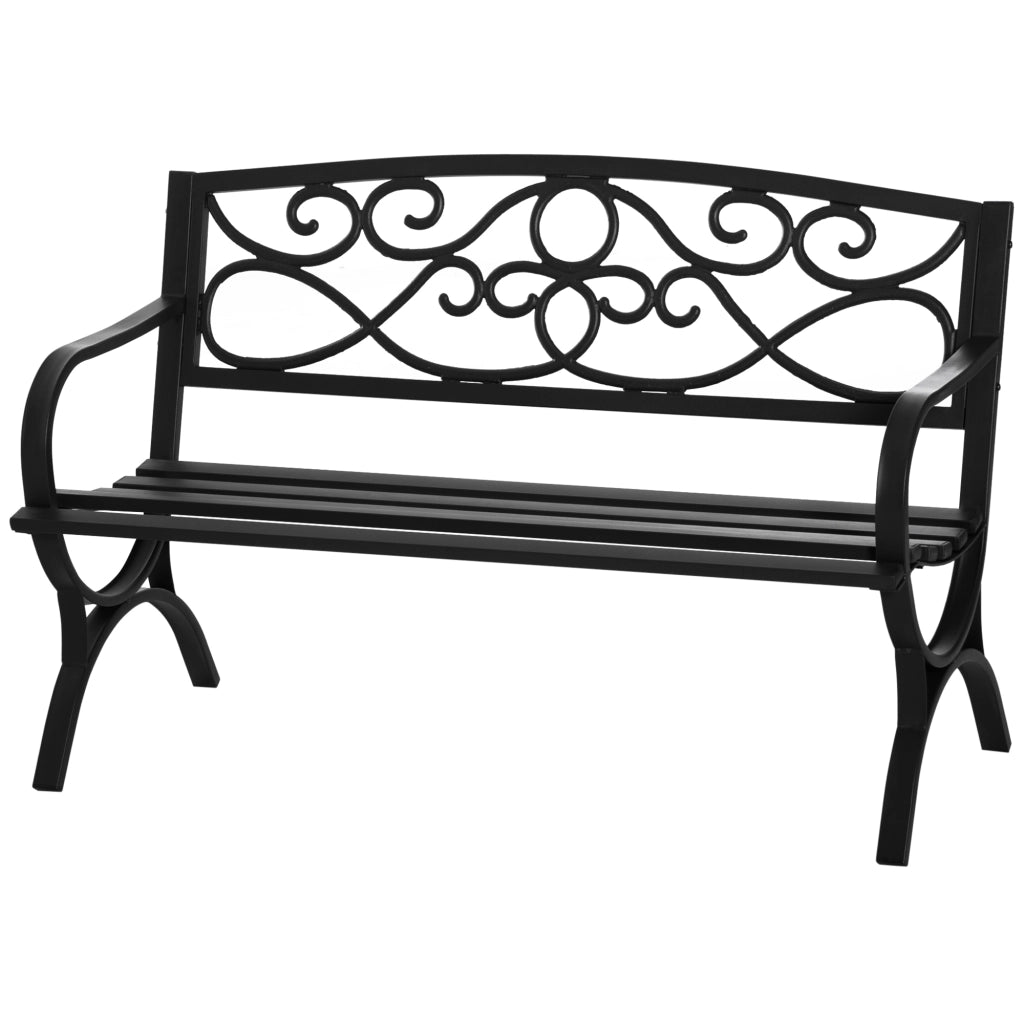 Panchina da Giardino 2 Posti Vintage ¨C Minimal ¨C Ferro Nero