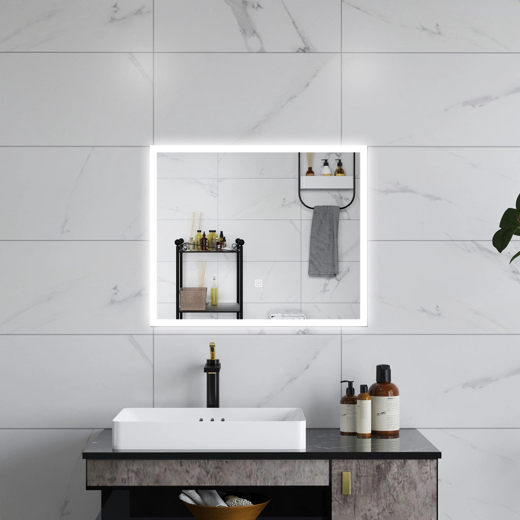 AICA Specchio da bagno  60 x 50 cm, dimmerabile, Funzione Memoria, antiappannamento, 3 colori