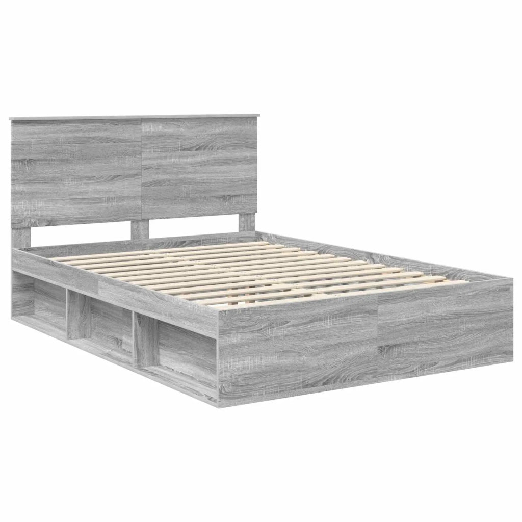Letto matrimoniale | Letto per adulti | Struttura del letto Grigio Sonoma 160 x 200 cm Pino massello