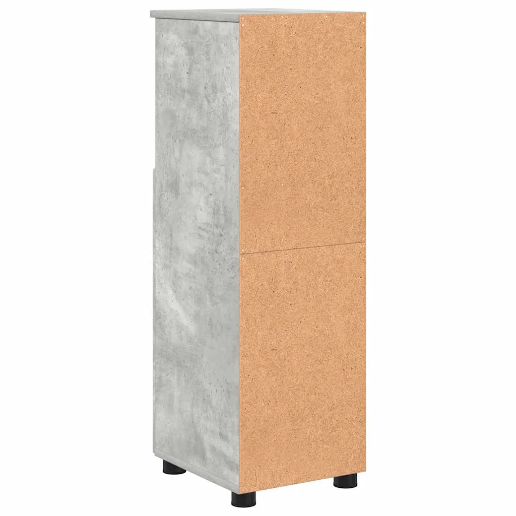 Mobile da Bagno con porta Grigio cemento 30 x 35 x 95 cm 883317