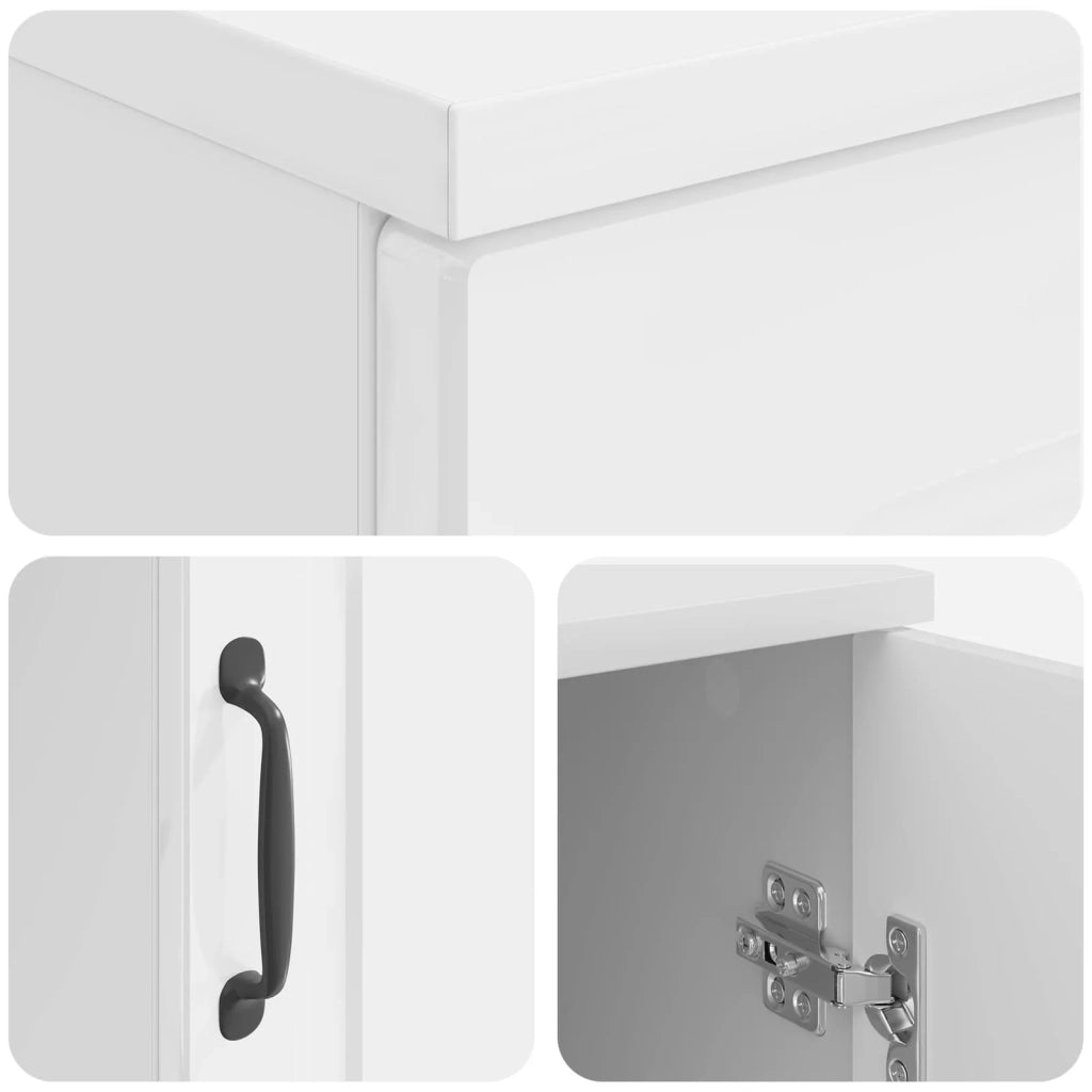 Scrivania Bianco Lucido 142,5 x 50 x 75 cm Legno ingegnerizzato 3414643