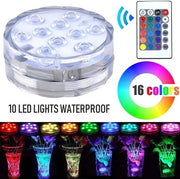 Lampada LED subacquea con 10 perle LED, IP68 impermeabile.
