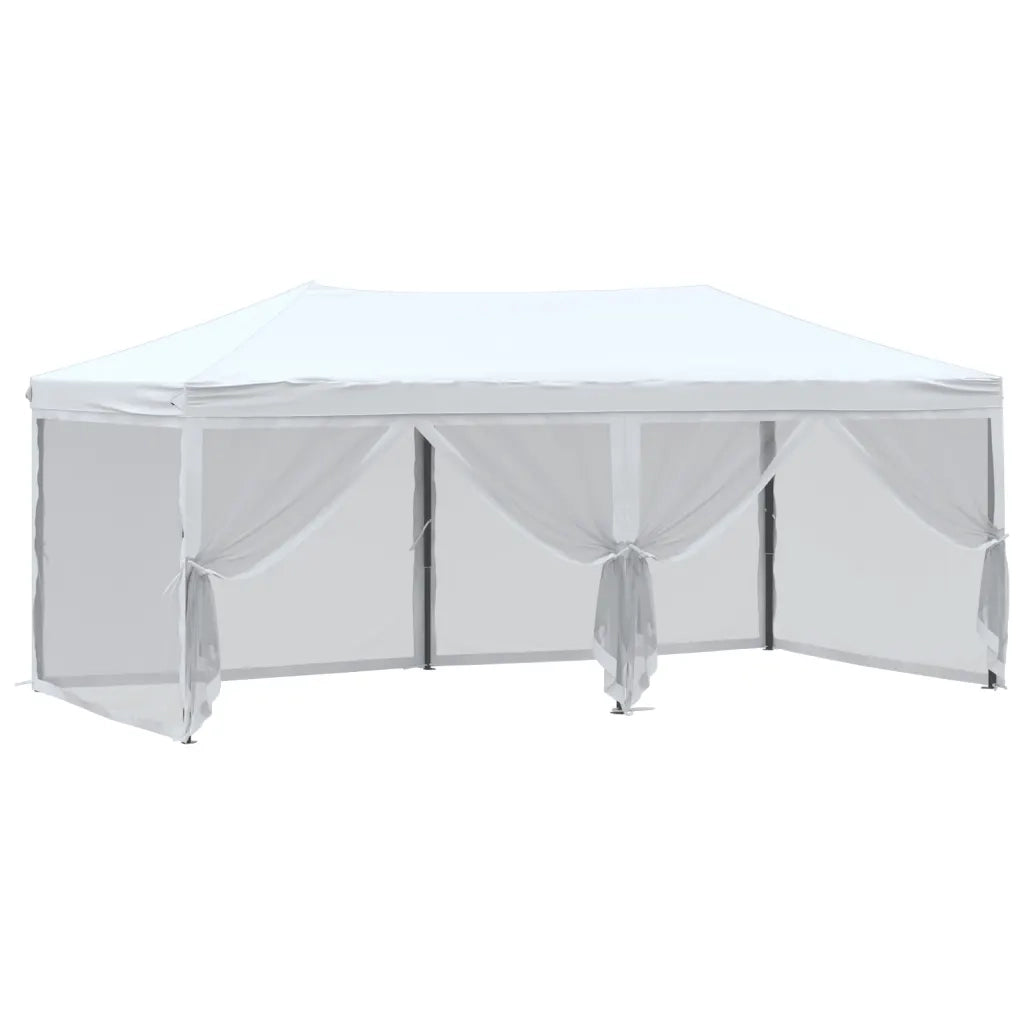 Tenda per Feste Pieghevole con Pareti Laterali-Tenda Gazebo Bianco 3x6 m 809663