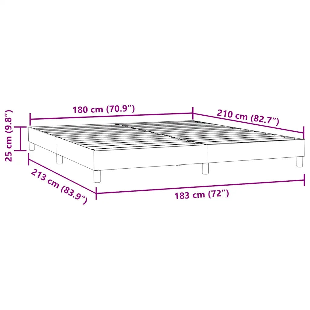 Letto matrimoniale | Letto per adulti | Giroletto senza Materasso Grigio Chiaro 180x210 cm Velluto