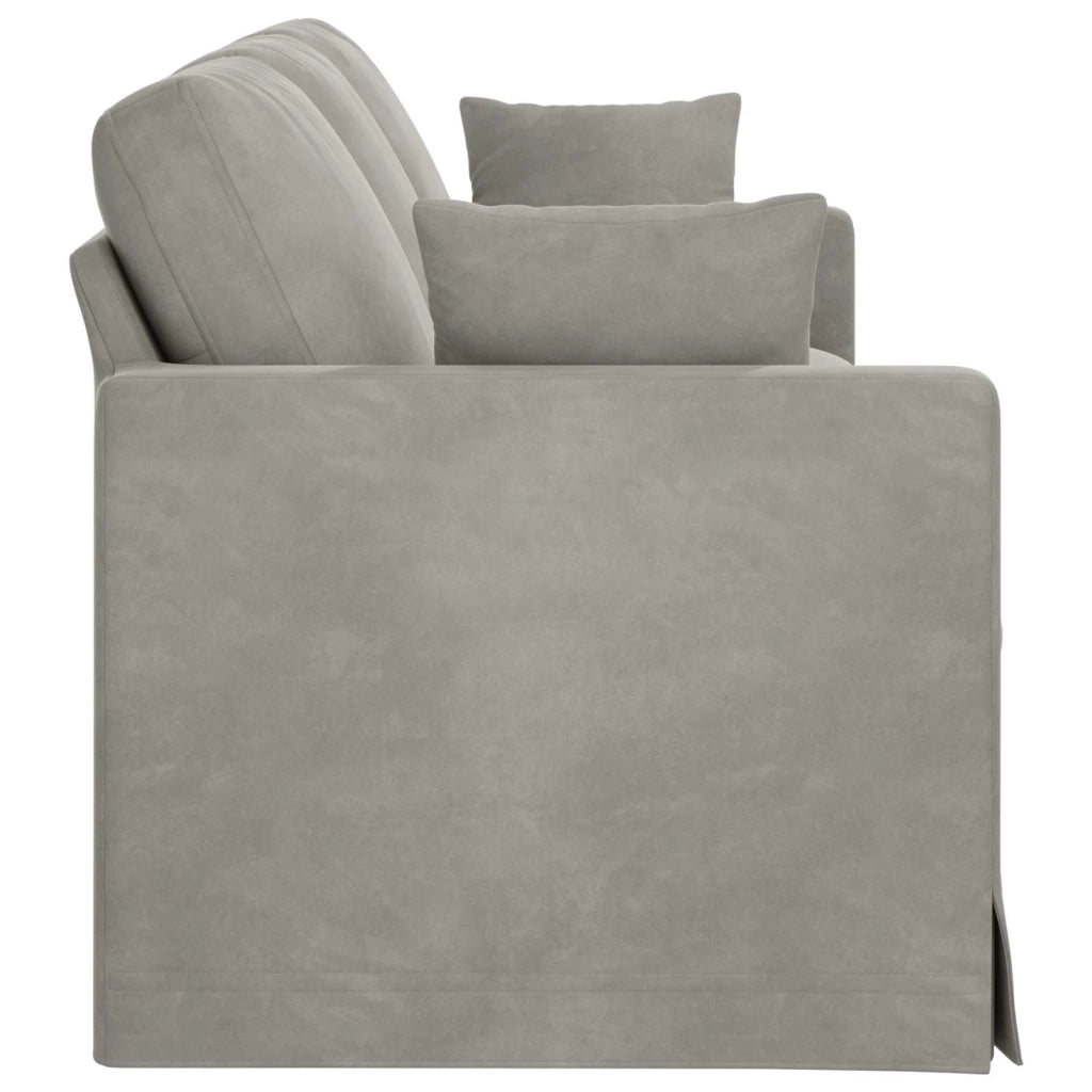 Divano Grigio chiaro 228 x 78 x 80 cm Velluto