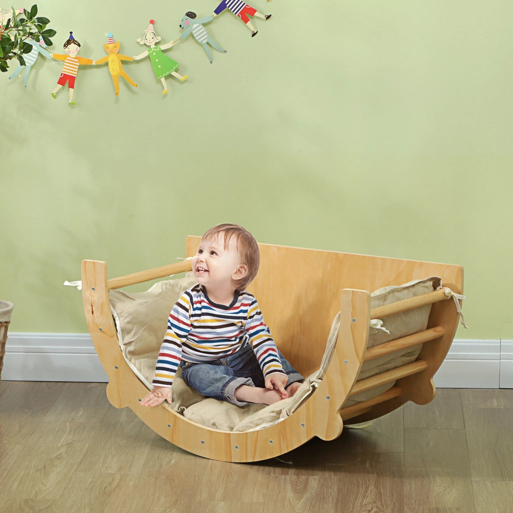 Arco Montessoriano 3 in 1 ¨C Xylo ¨C Struttura Arrampicata Tavolo Dondolo Bambini 18-48 Mesi Legno