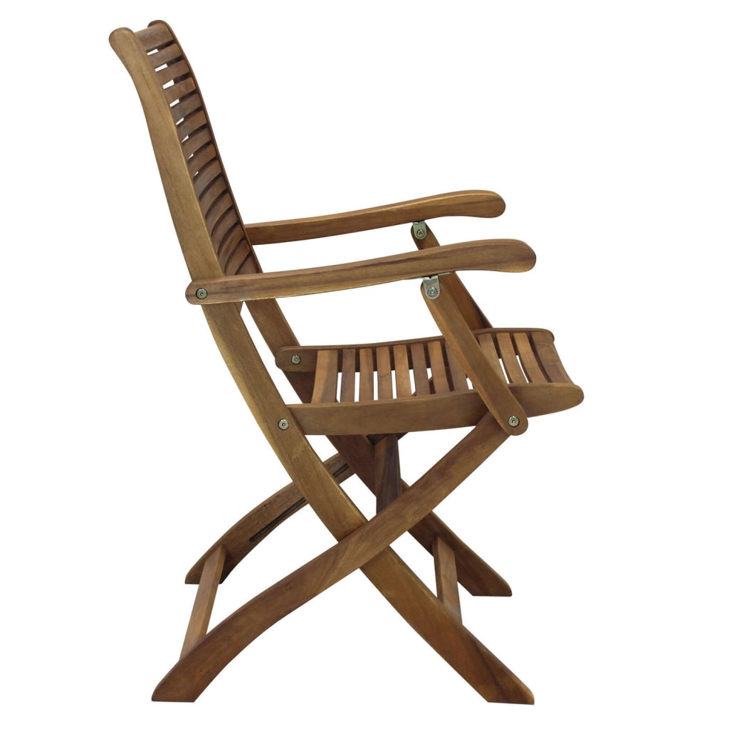 Sedia pieghevole con braccioli in legno massiccio 55x64x94h cm mod. Riviera