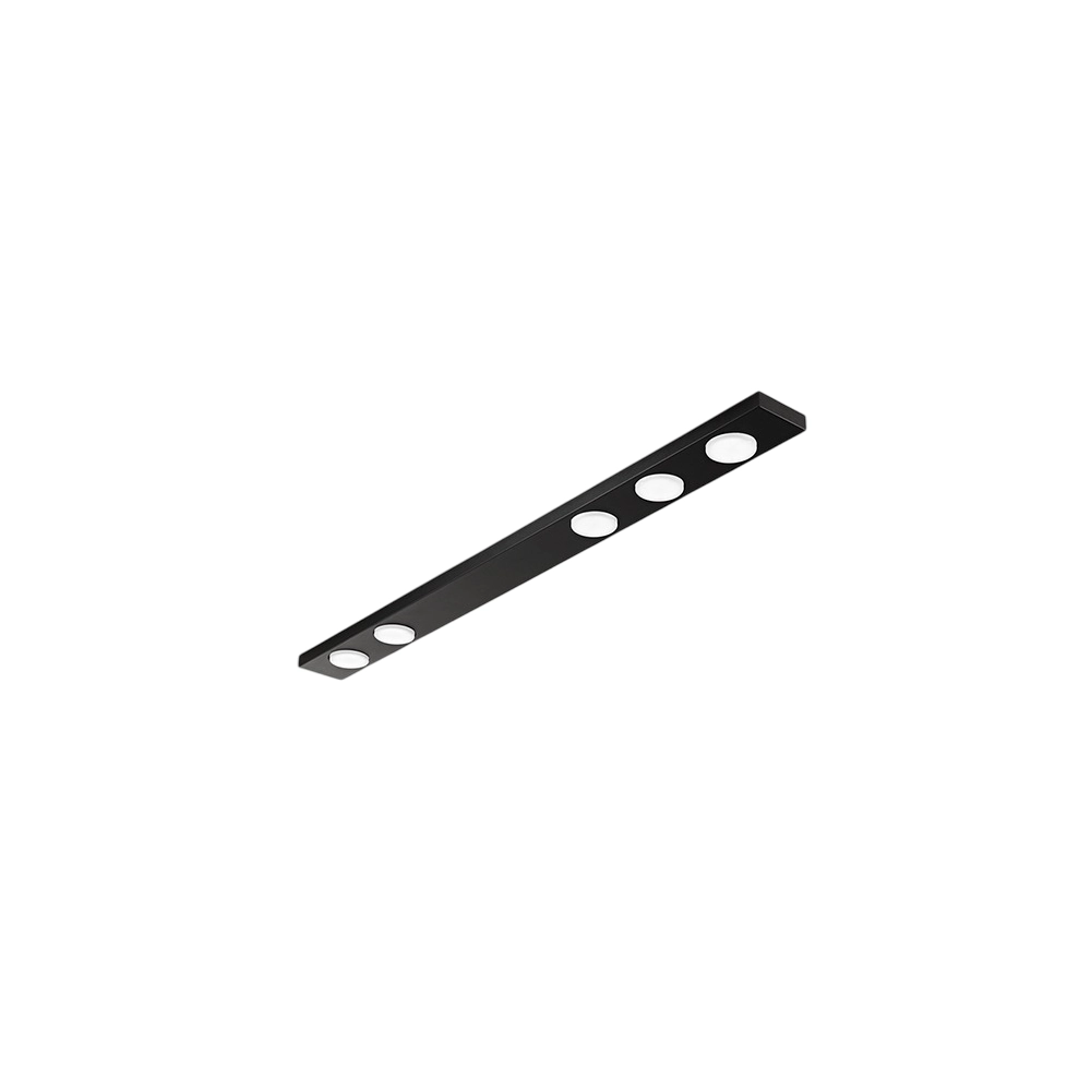 Bottone - Plafoniera Led da soffitto 5xGX53 max 15W, Rettangolare 120x10 cm, Metallo Verniciato, IP20 - Perenz - Nera